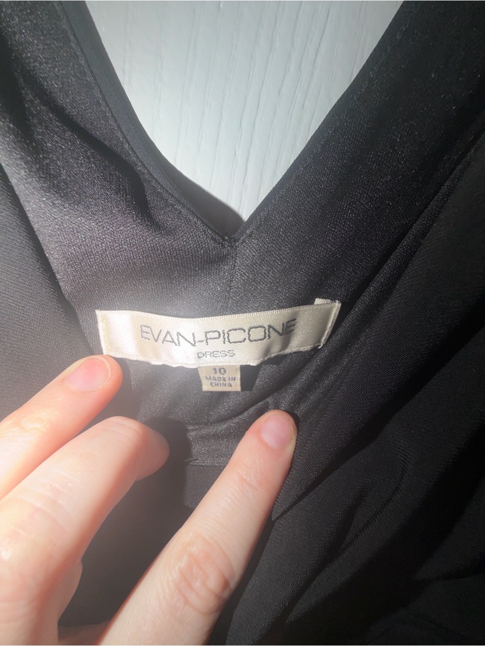 Evan Picone Black V-Neck Dress